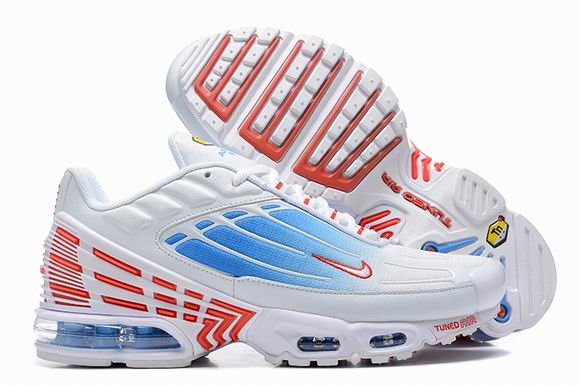 Cheap Nike Air Max Plus 3 Men's Shoes Tuned TN 3 White Blue Red-69 - Click Image to Close